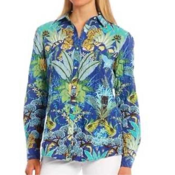 J Mclaughlin Tops - J.McLaughlin Lois Jungle Floral Button Down Shirt